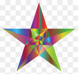 Free Clipart Of A Geometric Star Colorful - Perfect 5 Point Star