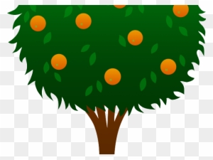 Cartoon Orange Tree - Lemon Tree Clipart