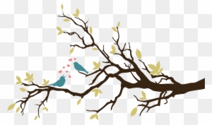 Bird On Tree Branch Drawing - Tree Branch Wall Stickers