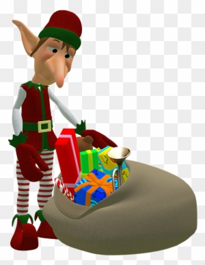 Christmas Elf Clipart 15, - Transparent Christmas Gift Bags