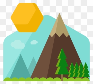 Mountain Flat Skyblue Icon - Mountain Icon Png