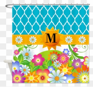 Spring Flowers Monogram Custom Shower Curtain - Spring Flowers Monogram Custom Throw Blanket