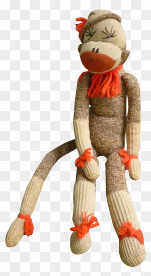 Vintage Hand Made Rockford Red Heel Sock Monkey Tina - Stuffed Toy