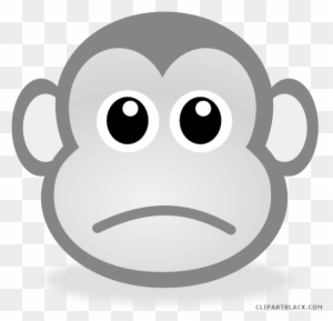 Sad Monkey Animal Free Black White Clipart Images Clipartblack - Monkey Face Cartoon Type