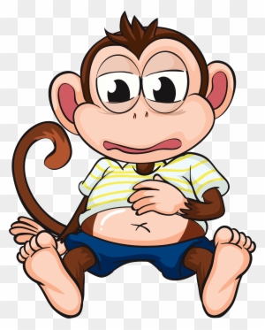 Monkey Business, Monkeys, Clip Art, Rompers, Illustrations, - Funny Monkey Cartoon