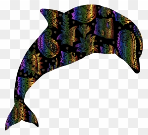 Floral Pattern Dolphin - Fish
