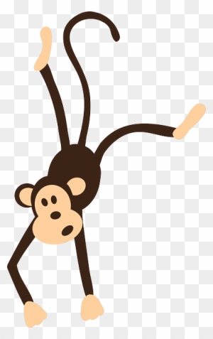 Monkey, Cartoon, Character, Cute, Ape, Isolated, Funny - Monkey Hanging By Tail Clip Art