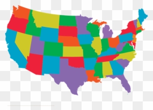 Colorful Usa With Individual States Outlines - Aspen Dental Jobs