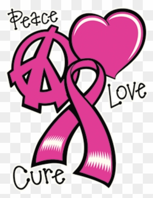 Cure Cancer - Premium Breast Cancer Awareness Tshirt Peace Love Cure