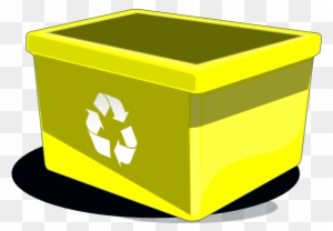 Yellow Recycle Bin Cartoon
