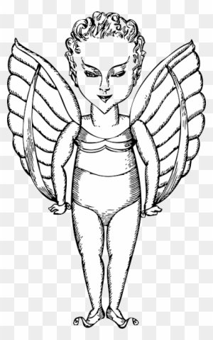 One, Outline, Girl, Angel, Fly, Winged, Wings - Girl Angel Drawing Trase