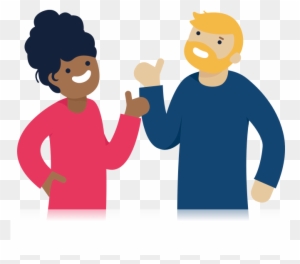 Illustration Of Two People Giving Each Other A Thumbs - Cartoon Two