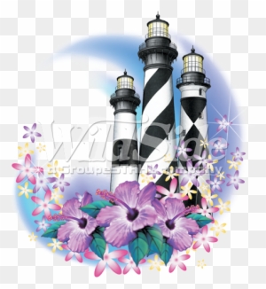 3 Lighthouse With Flowers - Square Car Magnet 3 X Inch Hummingbird