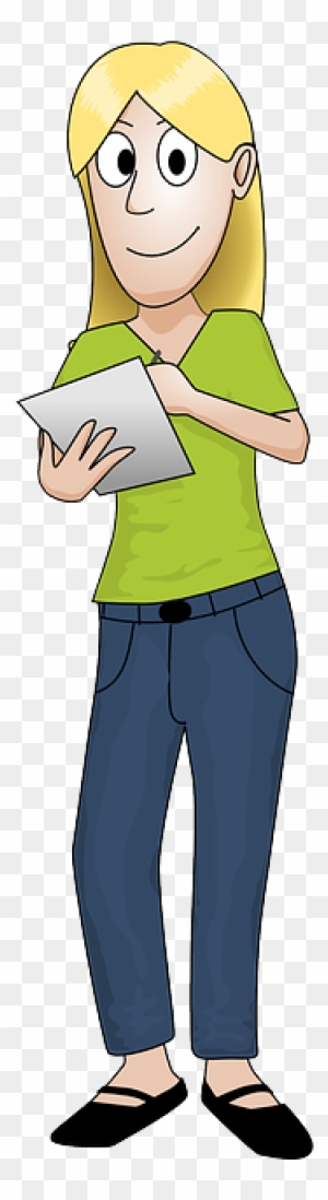 Woman Girl Happy Writing Blonde Student Vetorial De Mulher Loira Professora Free Transparent Png Clipart Images Download