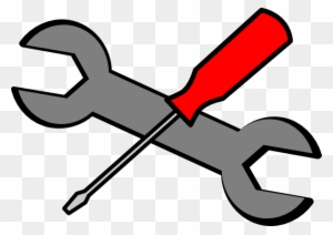 Red Screwdriver Over Wrench Clip Art At Clker - Wrench Icon