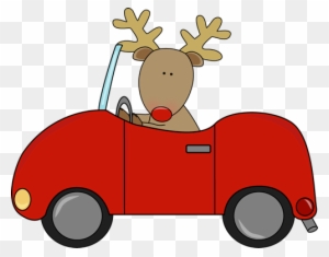 Deer Clipart Fast Pencil And In Color Deer Clipart - Reindeer Driving A Car