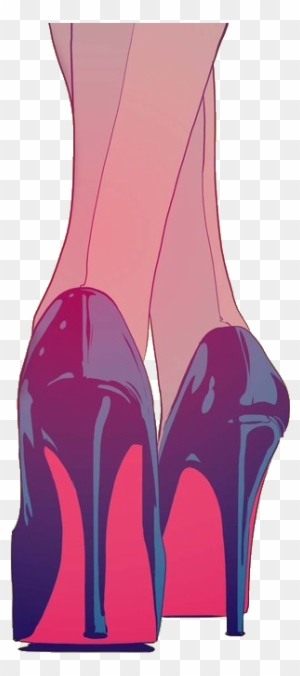 Drawing Art Girl Tumblr Fashion Heels Shoes Cartoon - Red Bottom