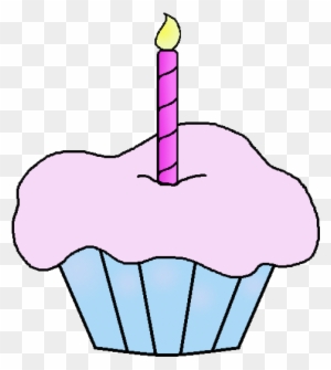 Birthday Girl Cupcake With Candle Clip Art