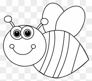 Black And White Cute Cartoon Bee Clip Art - Cute Butterfly Clipart Black And White