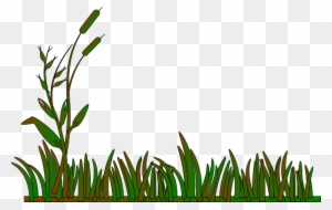 Cattails Outline Green/brown Clip Art At Clipart Library - Jungle Grass Clipart