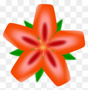 Spring Red, Flower, Flowers, Cartoon, Orange, Border, - Hawaiian Flowers Clip Art