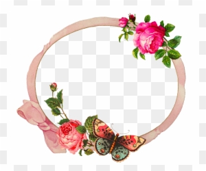 Border Illustration And Decorated It With Roses - Garden Roses