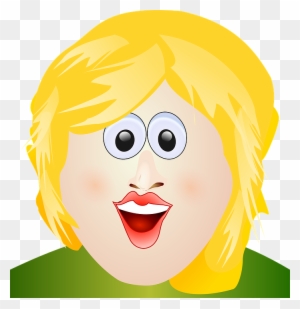 Short Hair Clipart Mom Face - Ugly Blonde Cartoon Girl