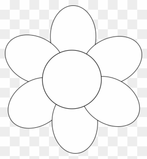 Flower Six Petals Black Outline - Flower With 6 Petals