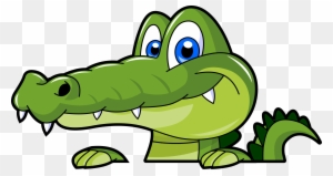 Cartoon Crocodile In Water - Alligator Cartoon