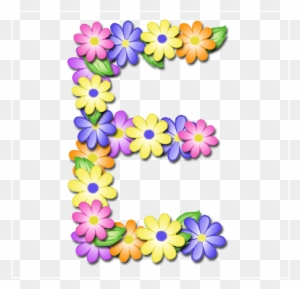 Alphabet With Flowers For School Uppercase Letter Free - Letra E En Flores