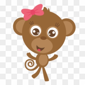 Cute Girl Monkey Clip Art - Cute Monkey Clipart Girl