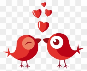 Love Valentines Day Romance Wallpaper - Love Birds Cartoon