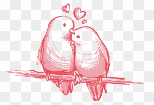 Bird Valentine's Day Wedding Gift Wallpaper - Love Birds Vector Png