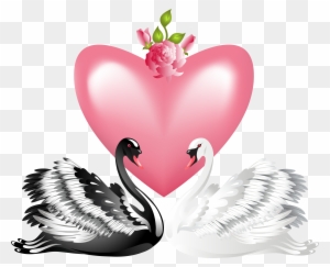 Valentine's Day Love Swans Transparent Png Clip Art - Swan Couple Clipart