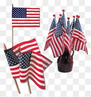 United States Flags - 4 X 6" Us Hand-held Stick Flag, Pack Of 12