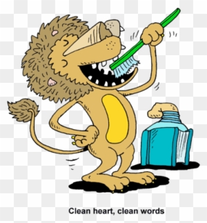 Brush Teeth Image Lion Brushing Teeth Clean Heart Clean - Lion Brushing His Teeth