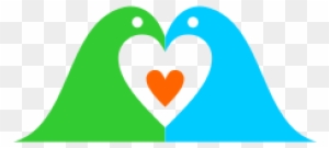 Vector Art Two Love Birds Hearten Logo Download - Two Love Birds Logo