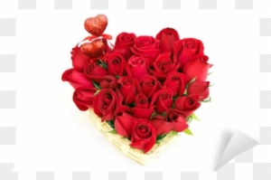 Love Heart Shape Red Roses Gift Bouquet For Valentine - Love
