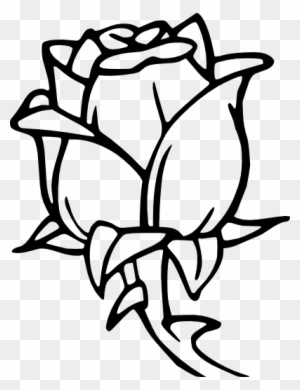 Rose Bud - Flower Coloring Pages