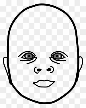 Baby Head Bald Infant Suckling Png Image - Blank Drawing Baby Face
