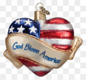 Happy President's Day - Old World Christmas God Bless America Heart Ornament