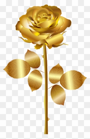 Yellow Flower Clipart One Flower - Gold Rose Png