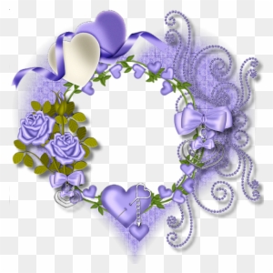 Purple Flower Clipart Round Flower Frame - Heart Flower Transparent