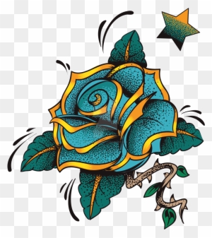 Blue Rose By Artbeautifulcloth On Deviantart - Rose Tattoo Designs Png