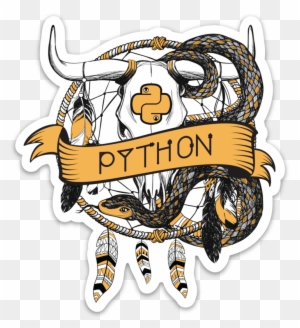 Python Illustration By /u/denholmsdead In Sticker Form - Python T Shirt Design