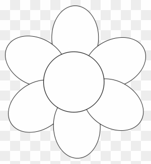 This Page Contains All Information About 6 Petal Flower - Flower Clipart Black And White