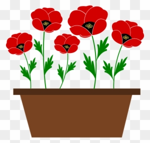 Poppy Cliparts 7, - Plant Pot Vector Png