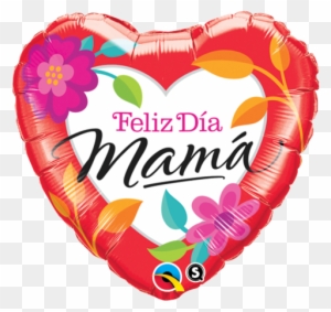 18" Corazon, Rojo, Feliz Dia Mama, Flores - Monkey Bananas About You 45cm Balloon