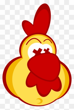 Chicken Clipart With Crazy Eyes - Dead Chicken Cartoon Png