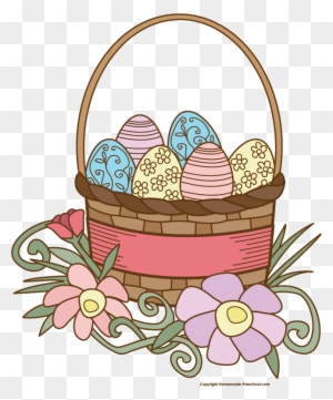 Related Pictures Clipart Surprise Frog Jumping Through - Easter Basket Clip Art